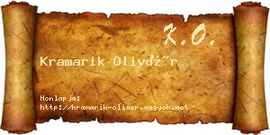 Kramarik Olivér névjegykártya